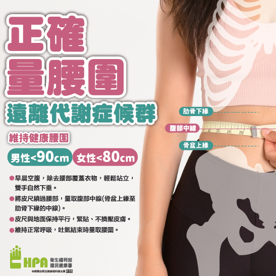 (三)正確量腰圍圖卡