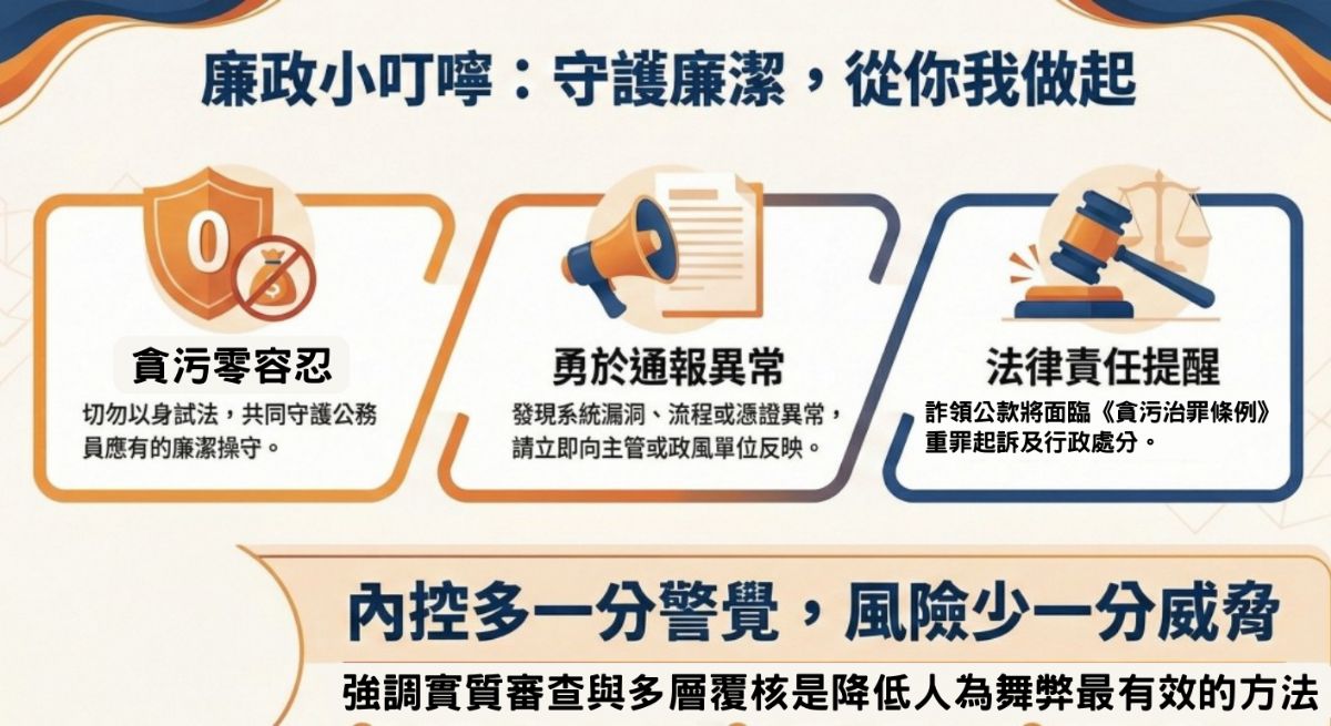 【圖卡5】廉政小叮嚀:守護廉潔從你我做起