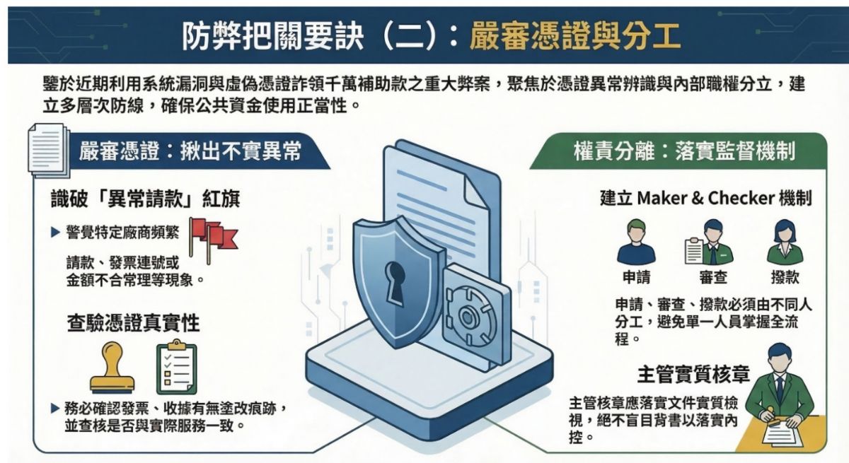【圖卡4】防弊把關要訣(二):嚴審憑證與分工
