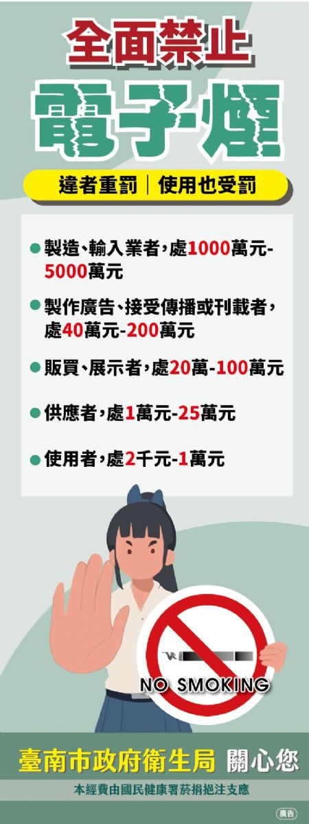 圖:全面禁止 電子煙(販售及吸食)