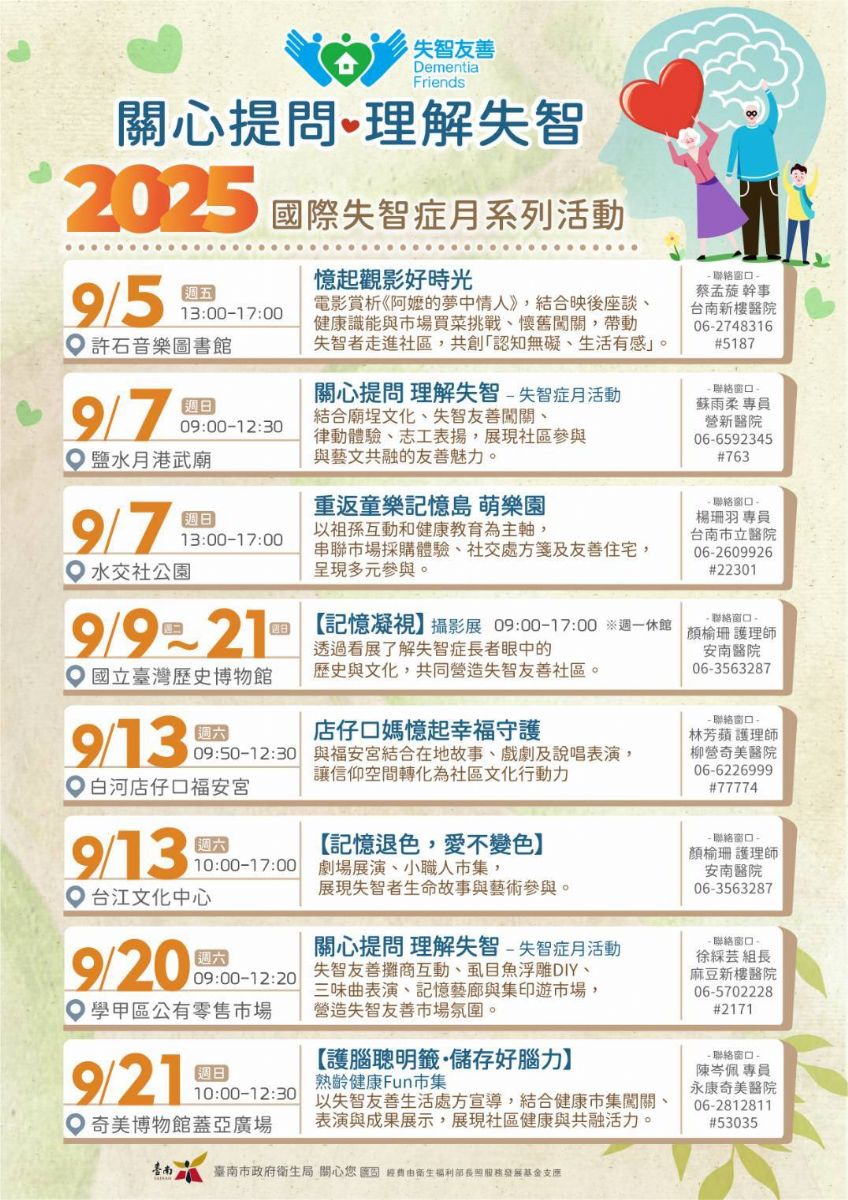 臺南市失智症月系列活動