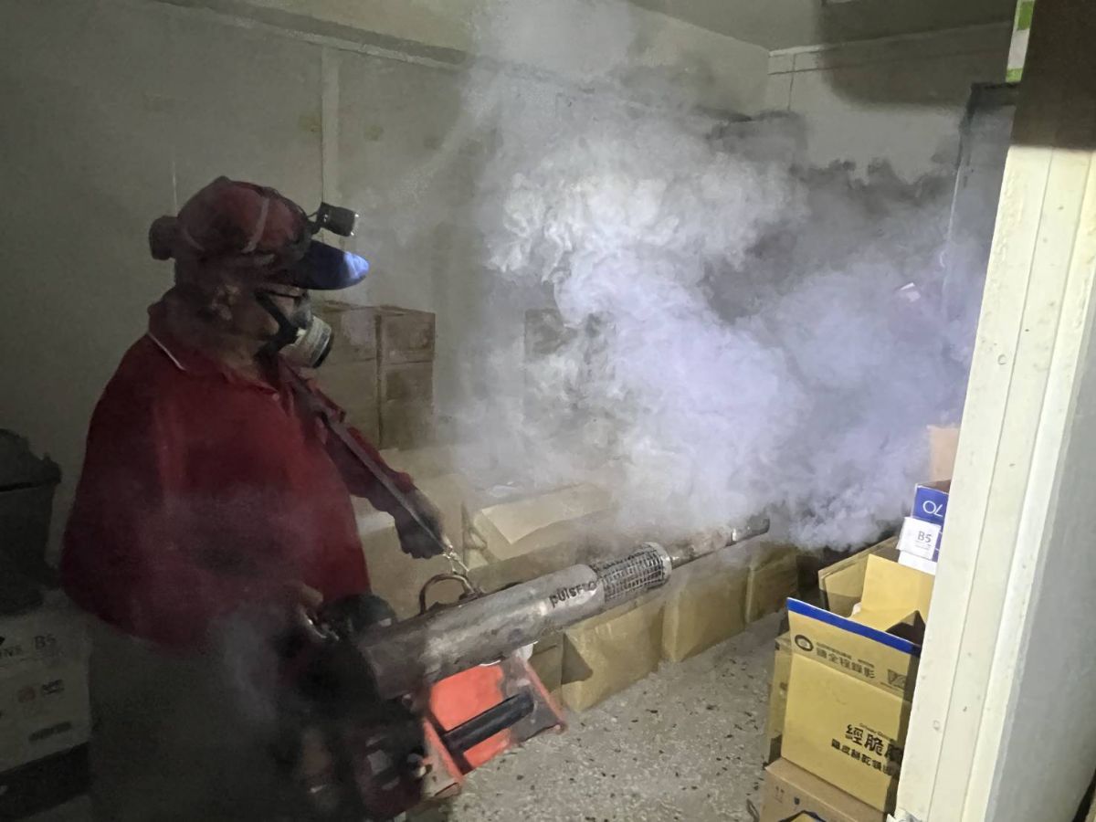 確診者工作廠域戶內化學防治