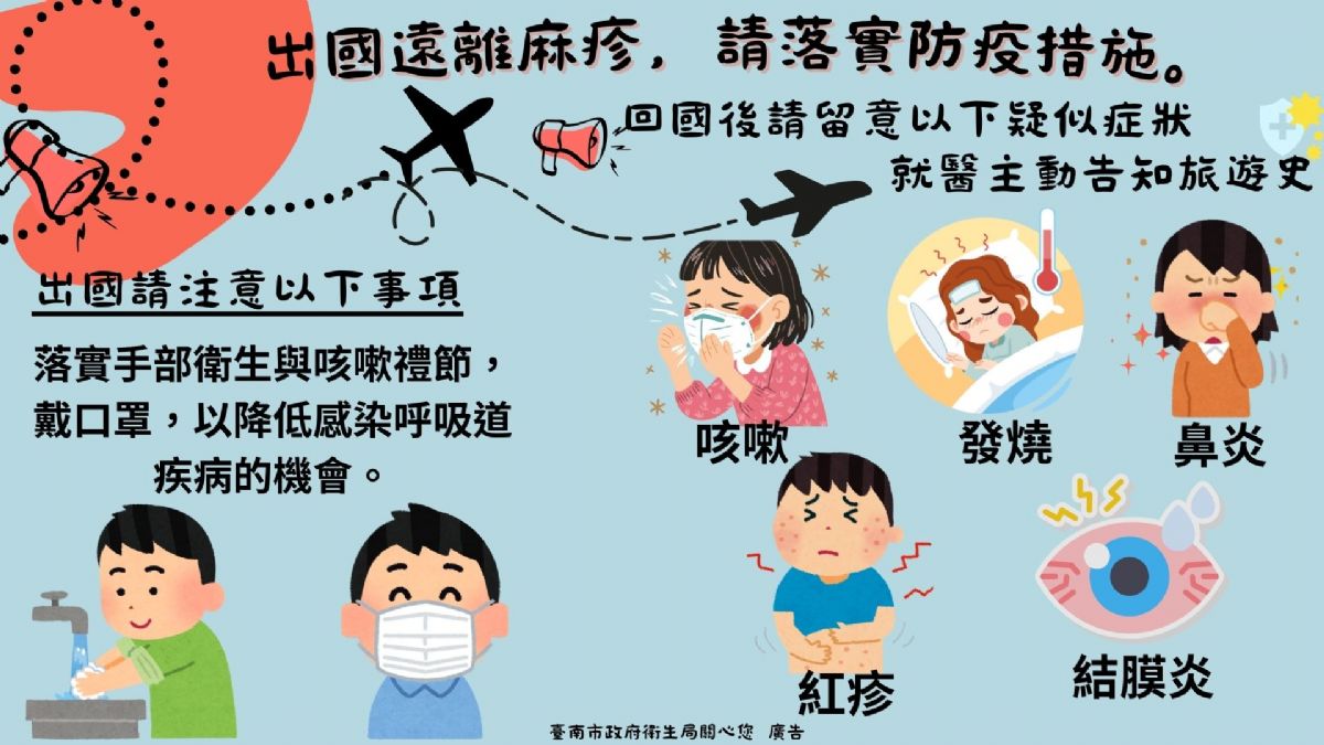 提醒防範麻疹疫情