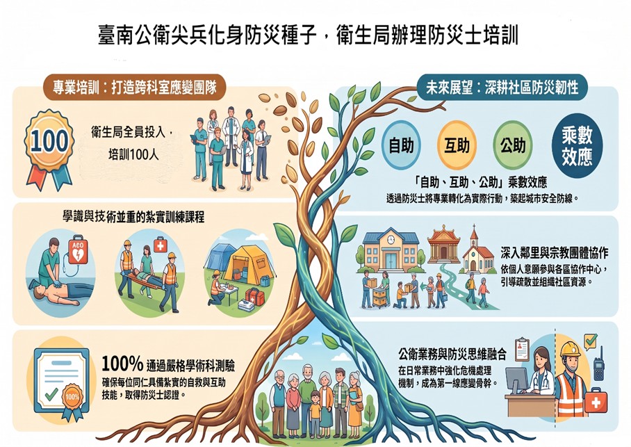 推動公衛人員化身防災種子深入社區