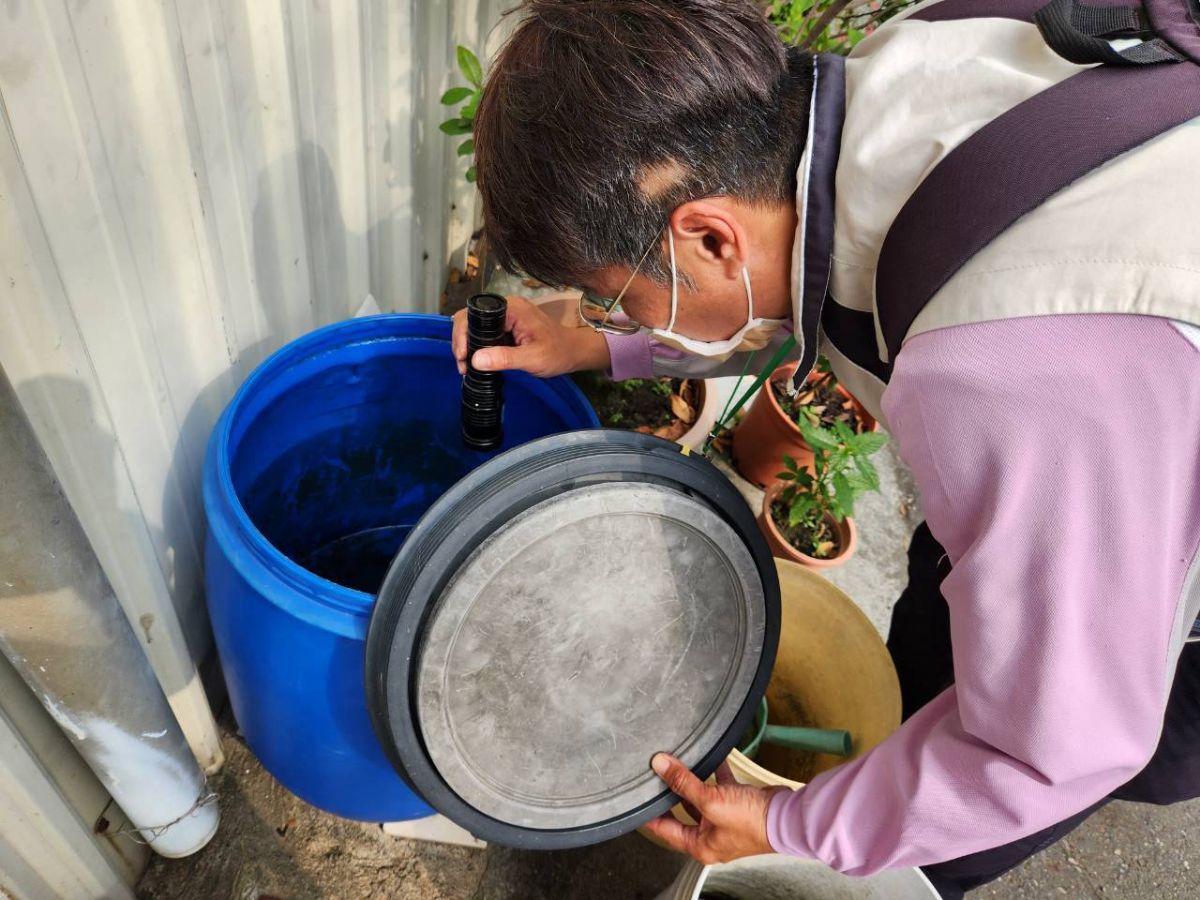 巡查環境積水容器孶生病媒蚊幼蟲(子孓)